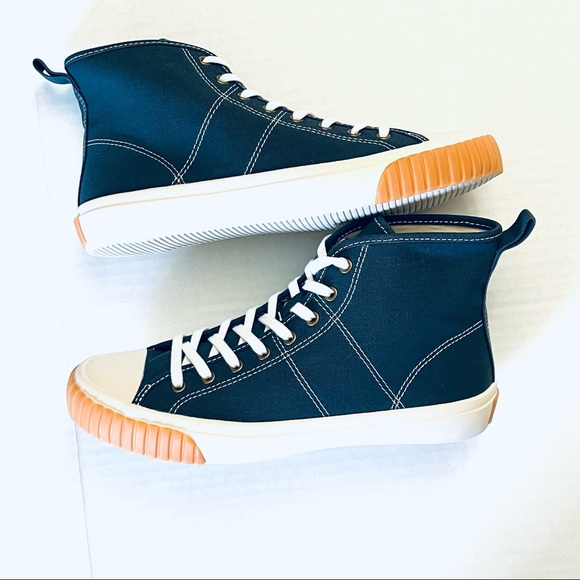J.Crew Blue Canvas High Top Sneakers Shoes Size 10 New - Picture 5 of 7